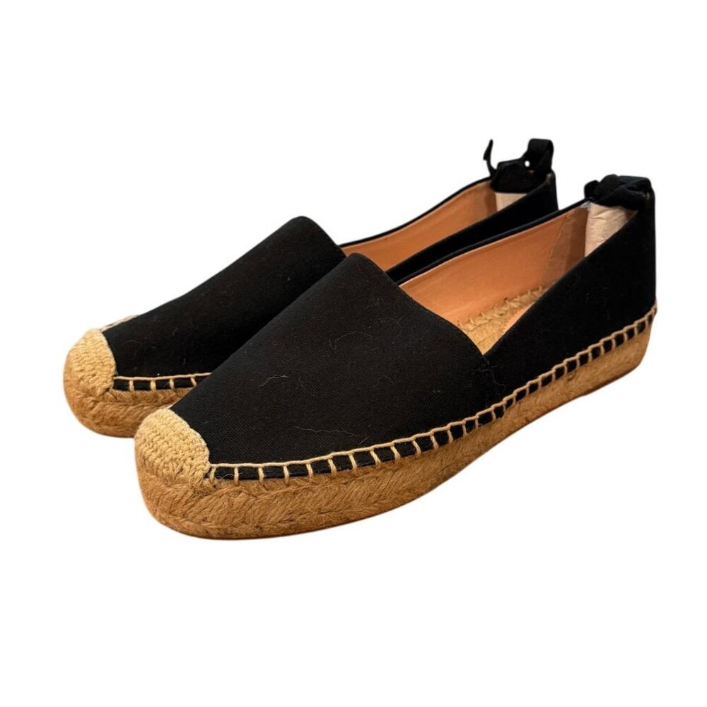 J.Crew Lace-Up Espadrille Flats Navy Canvas Ribbon Tie Size 8.5 NWOT Summer - Picture 2 of 12